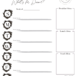 Meal Schedule Template